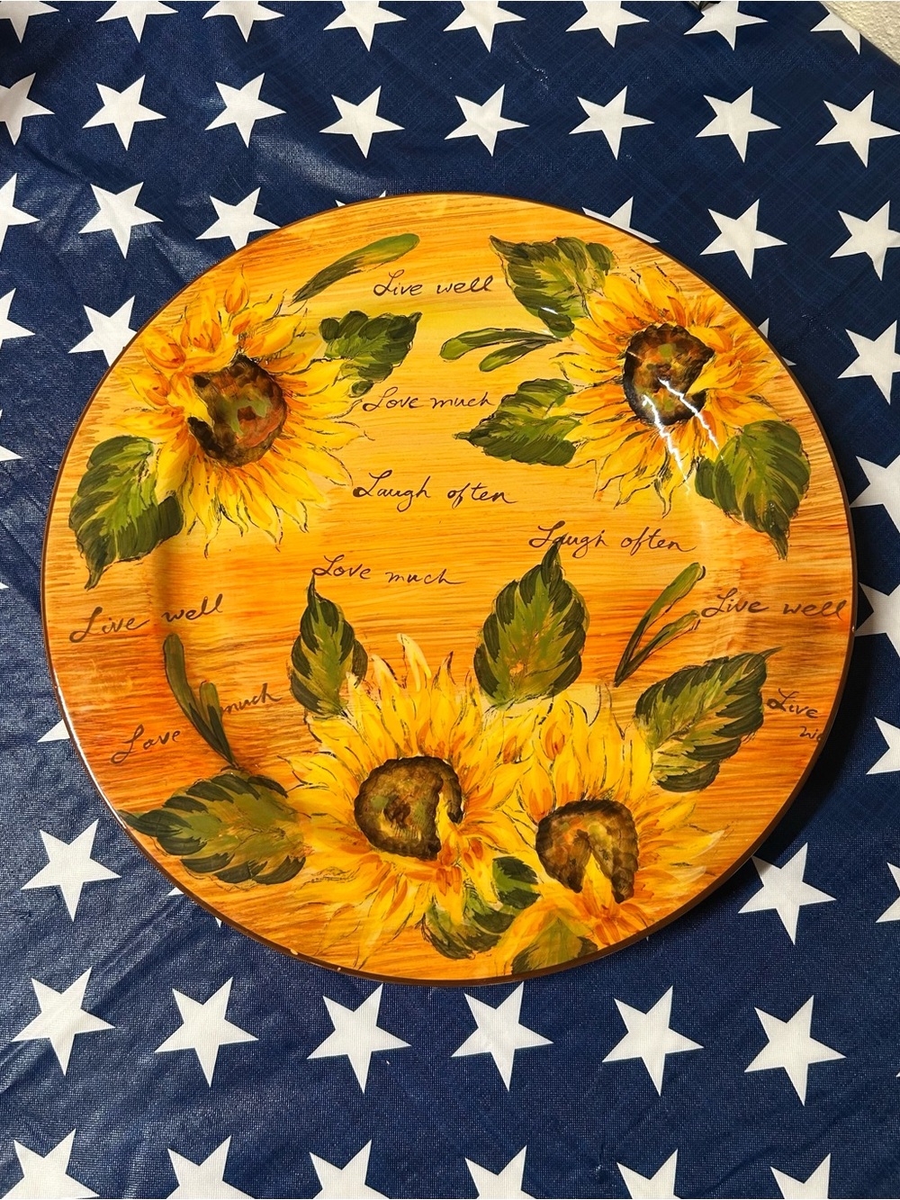 Sunflower Decorative Serving Tray 14”